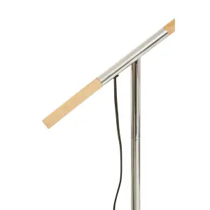 Interiors by Premier Chrome Adjustable Floor Lamp, Convenient Office Lamp, Space-Saver Floor Lamp, Rotating Bedroom Lamp