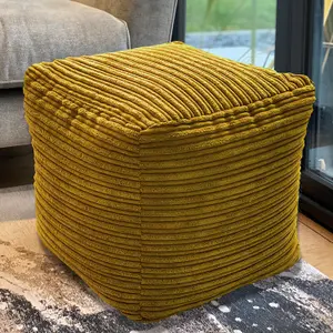 Jumbo Cord Beanbag Cube Footstool Large Pouffe Bean Bags