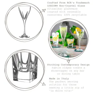 RCR Crystal - Fusion Glassware Set - Modern Cut Glass Cocktail Tumblers - 12pc