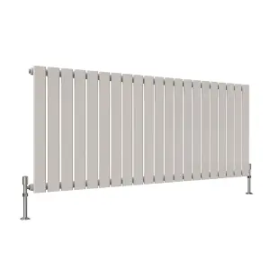 Horizontal White Single Flat Panel Radiator (H) 600 mm x (W) 1428 mm, 4598 BTU.