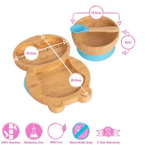 Tiny Dining - Children's Bamboo Suction Penguin Dinner Set - Red