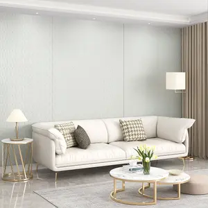 Gray Linen Texture PVC Wallpaper Plain Effect Waterproof Self Adhesive Wallpaper Roll 5m²