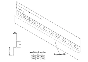 ILCOM Shower profile 12mm x 1300mm  Black Polished Stainless Steel