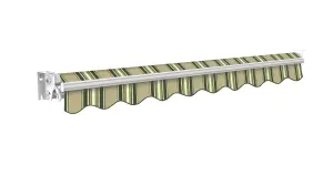 Primrose Awnings 2.5m x 2.0m Retractable Manual No Torsion Bar Multistripe Awning Outdoor Patio Canopy