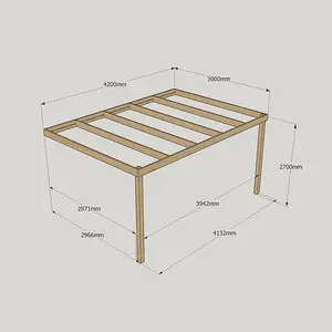 Wall Mounted Box Pergola - Wood - L300 x W420 x H270 cm - Light Green