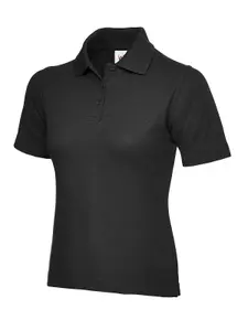 Uneek - Women's/Ladies Classic Poloshirt - 50% Polyester 50% Cotton - Black - Size 2XL