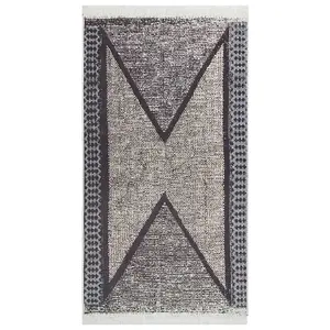 Rug Black and Grey 120x180 cm Cotton