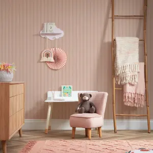 Contemporary Wood Slat Wallpaper In Soft Pink