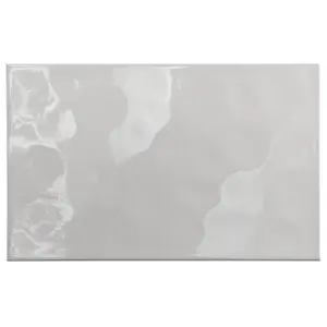 Alexandrina White Gloss Ripple Ceramic Wall Tile Sample