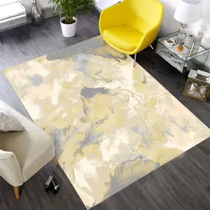 Aurora Haze Marble Abstract Rugs in Yellow - 200x290cm