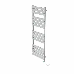 Rinse Bathrooms Smart WiFi Thermostatic Electric Bathroom Flat Panel Heated Towel Rail Radiator with Timer 1600x600mm - Chrome