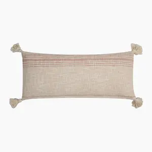 Zain Slub Striped Cushion - Cotton - L30 x W70 x H1 cm - Coral