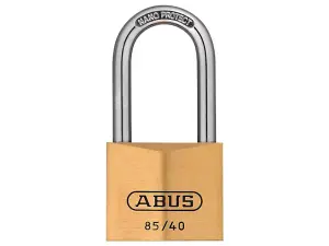 ABUS Mechanical 85/40mm Brass Padlock 40mm Long Shackle