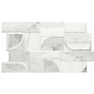 Empire Marble 3D Metallic Effect 310mm x 560mm Porcelain Wall Tiles (Pack of 7 w/ Coverage of 1.21m2)