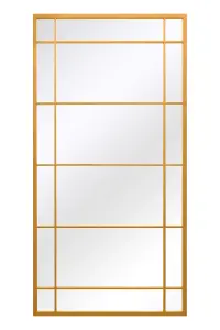 MirrorOutlet The Tabula Gold Metal Framed Window Wall or Leaner Garden Mirror 160CM X 80CM