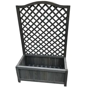 Grey Wooden Planter Lattice For Vines Garden Climbing Flower Plant Pot Trellis