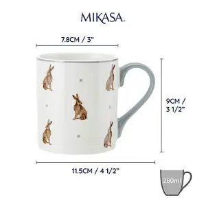 Mikasa Hare 280ml Straight-Sided Mug