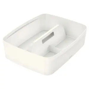 Leitz MyBox White Waterproof Organiser Storage Tray with Handle Large