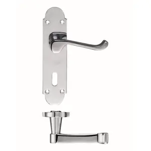 Patternsin Lock Door Handle (Set of 2) Polished Chrome