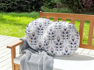 Set of 2 Outdoor Cushions TORRETTA Cream