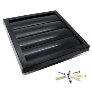 Black Gravity Grille 150 mm / 6" External Ducting Air Vent with Round Spigot and Non-Return Gravity Shutters for Extractor Fans