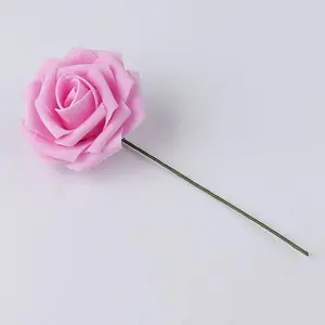 25pcs Artificial Flowers Foam Rose Fake Flower With Stem Wedding Party Bouquet