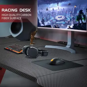 Ergonomic Gaming Computer Desk Black / 75cm H x 120cm W x 60cm D