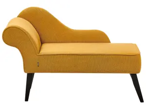 Left Hand Fabric Chaise Lounge Mustard BIARRITZ