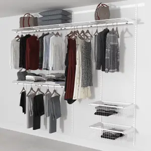 Open Wardrobe System with 2x Baskets 246cm (W)