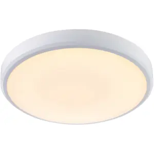 Flush Bathroom Wall OR Ceiling Function Light - 15W CCT LED Module - White