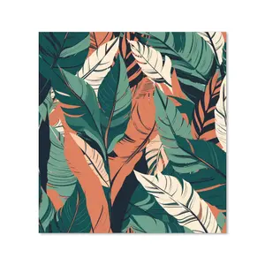 Autumn Tropical Leaves Premium Glass Kitchen Splashback W900mm x H750mm