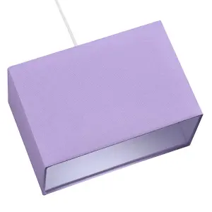 Contemporary and Stylish Soft Lilac Linen Fabric Rectangular Lamp Shade