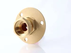 Outside 1/2'' Double Check Garden Tap with Through The Wall Flange Bracket Set for 15mm Copper Or 15mm Plastic Pipe