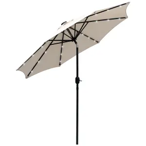 Outsunny Outdoor Garden Solar Power 24 LED light Parasol Sun Umbrella Crank Tilt