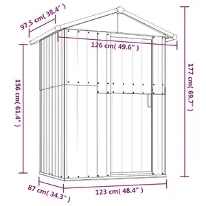 Garden Shed Galvanised Steel Outdoor Shed Bin Storage Brown