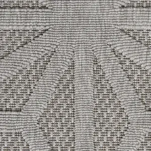 Light Grey Outdoor Rug, Abstract Optical/ (3D) Stain-Resistant Rug For Patio Decks, Modern Outdoor Area Rug-66 X 229cm (Runner)