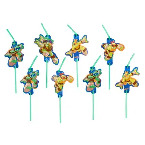 Teenage Mutant Ninja Turtles Happy Birthday Disposable Straws (Pack of 8) Multicoloured (One Size)