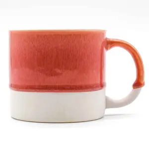 Scandi Home Set of 2 480ml Terra Fusion Coral Reactive Glazed Ceramic Mugs