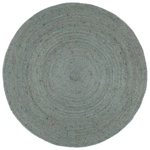 Handmade Rug Jute Round 180 cm Olive Green