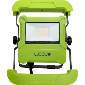 Luceco Foldable Compact Worklight with 13A Power Socket 30W 2400LM 5000K