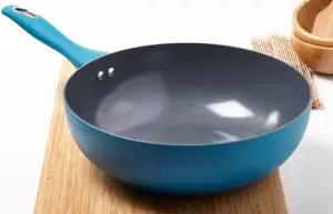 28cm Aluminium Non-Stick Wok in Teal