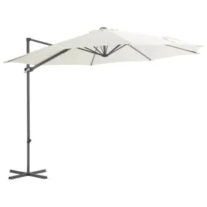 Berkfield Cantilever Umbrella with Steel Pole Sand 300 cm