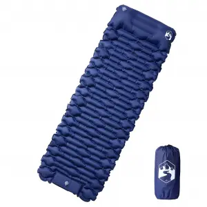 Self Inflating Camping Mattress with Pillow 1-Person Navy Blue