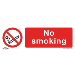 Sealey Prohibition Safety Sign No Smoking Rigid Plastic 300 x 100mm SS13P1