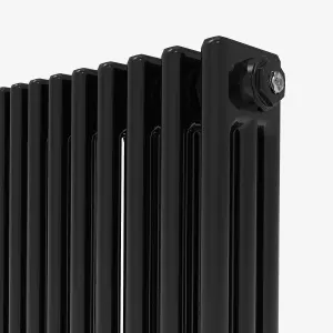 Vertical Black Triple Column Radiator (H) 1800mm x (W) 380mm, 6851 BTU.