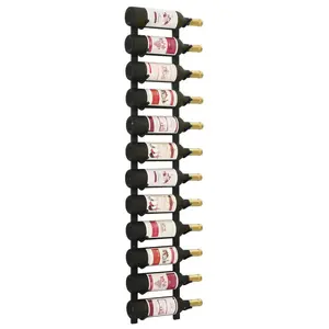 Riveria Wall Mounted Wine Rack for 12 Bottles Black Iron