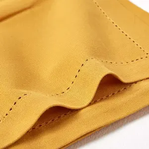 Homescapes Mustard Yellow Cotton Round Tablecloth 178 cm