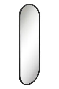 MirrorOutlet Vultus - Extra LargeBlack Metal Framed Double Arched Garden Wall Mirror 71" X 24" (180CM X 60CM)