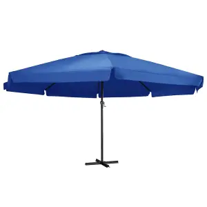 Berkfield Outdoor Parasol with Aluminium Pole 600 cm Azure Blue