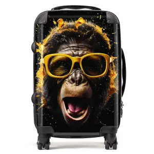 Splashart Monkey Face With Yellow Glasses Suitcase - Cabin